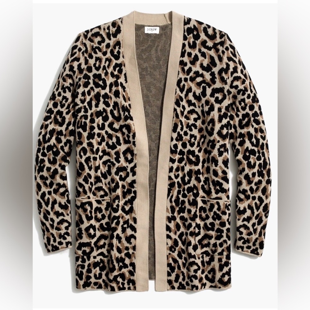 J.Crew Factory Leopard Print Open Cardigan – Size S – Pre-Owned
